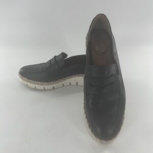 Franco Sarto Penny Loafer Leather Sansara‎ Womens 7 M Wedge Heel Preppy